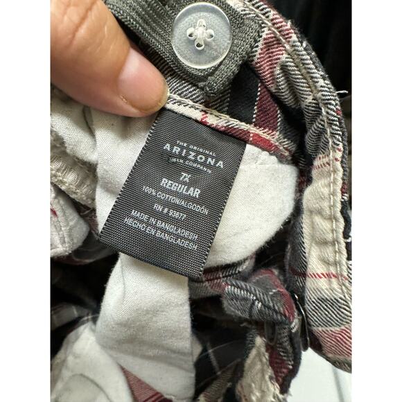 Arizona Boys Shorts Sz 7X Brick Red Gray White Plaid Adjustable Waist‎ Cargo - Picture 7 of 7